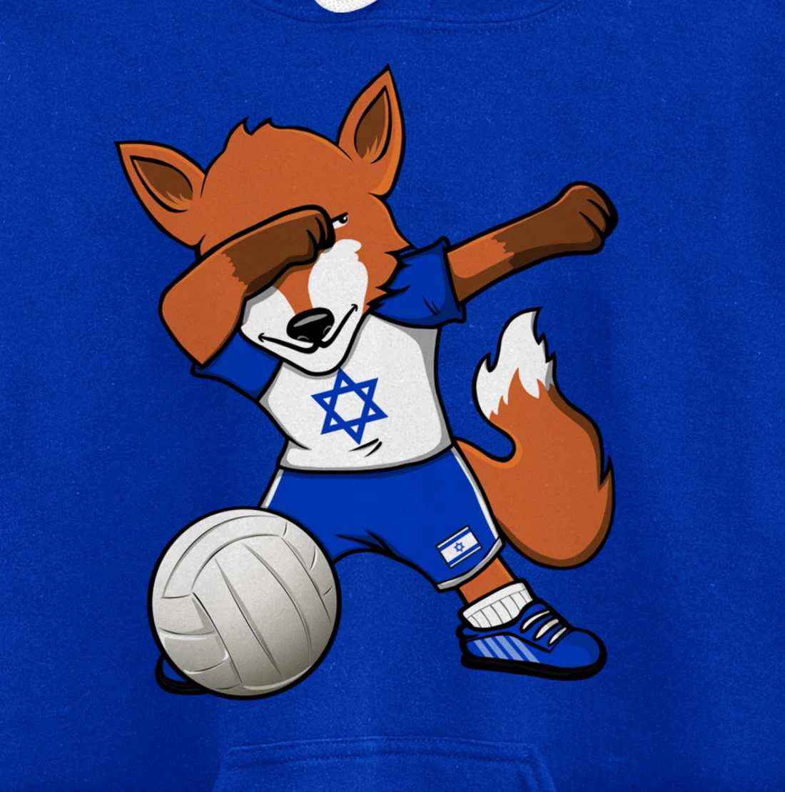 Dabbing Fox Israel Volleyball Fans Jersey Israeli Flag Sport Pullover Hoodie