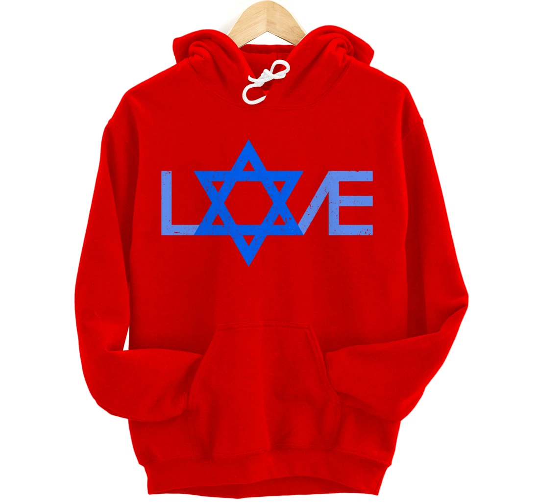 I Love Israel Jewish Star of David Gift for Jew Friend Pullover Hoodie