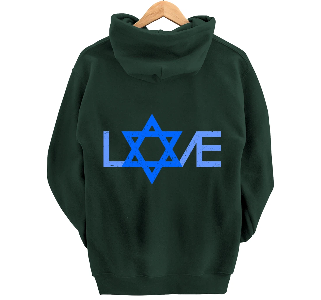 I Love Israel Jewish Star of David Gift for Jew Friend Pullover Hoodie