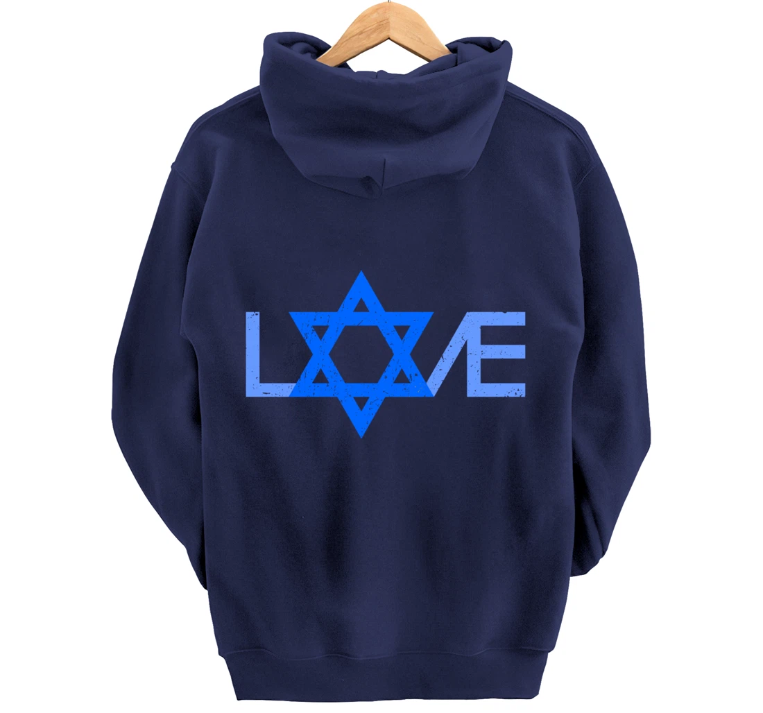 I Love Israel Jewish Star of David Gift for Jew Friend Pullover Hoodie