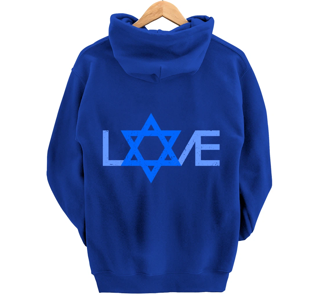 I Love Israel Jewish Star of David Gift for Jew Friend Pullover Hoodie