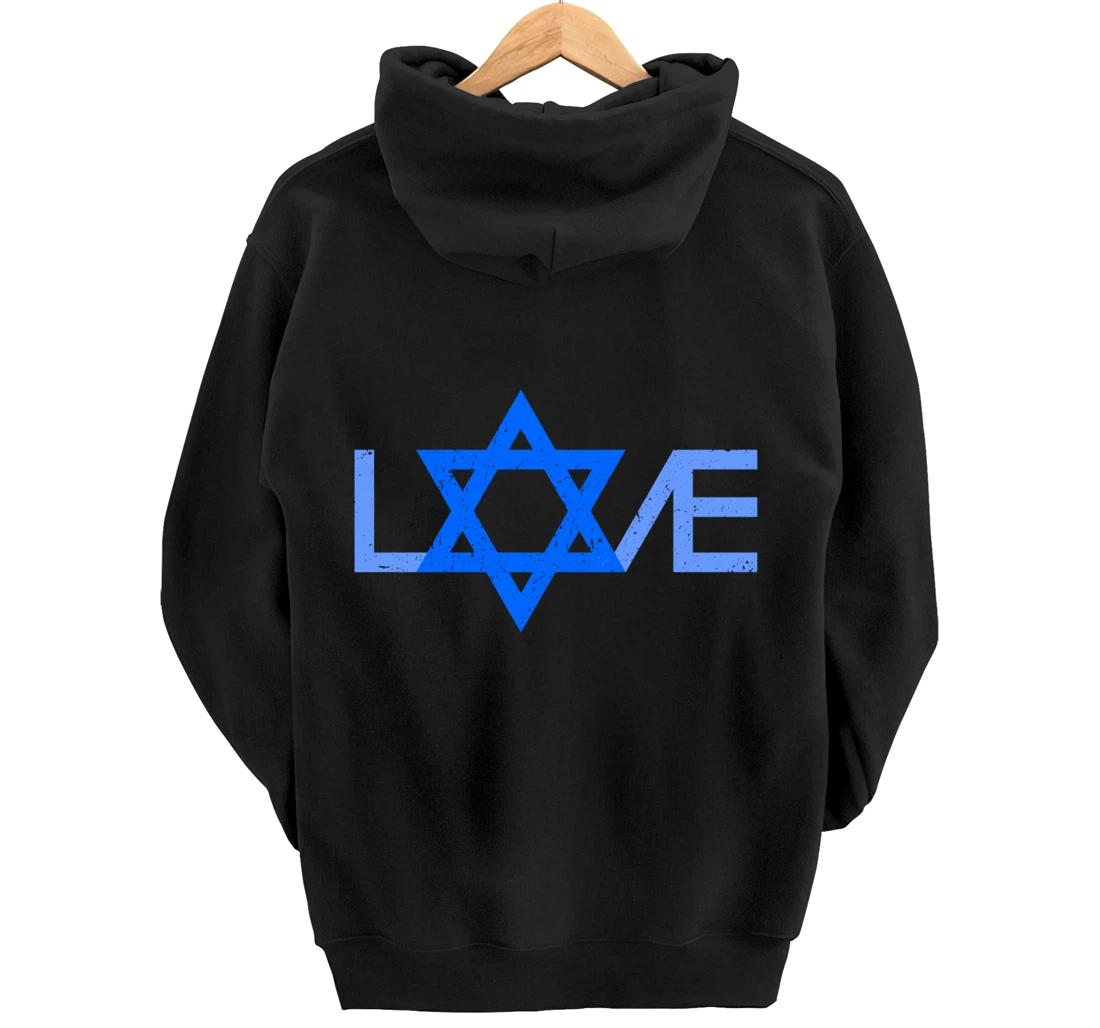 I Love Israel Jewish Star of David Gift for Jew Friend Pullover Hoodie