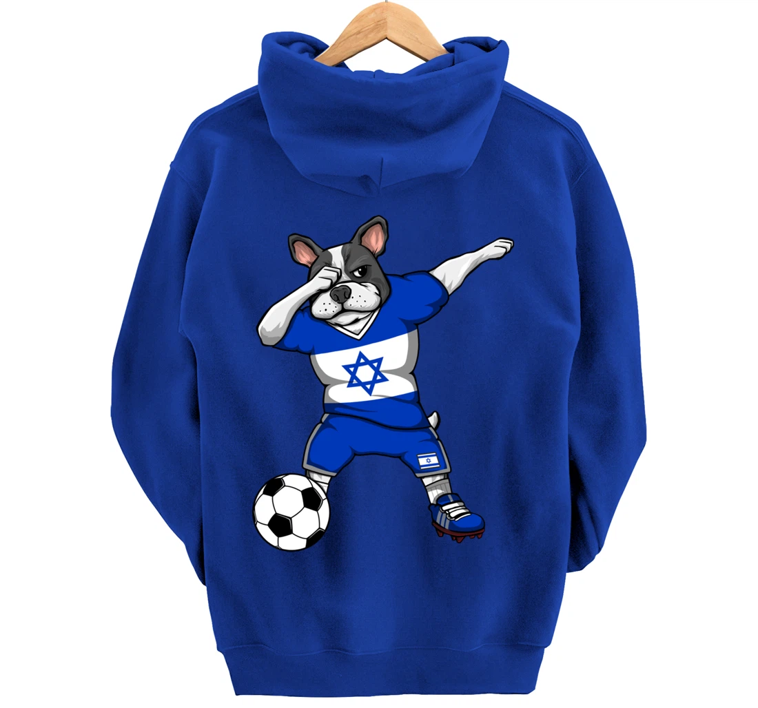 Dabbing French Bulldog Israel Soccer Fans Jersey Football Pullover Hoodie