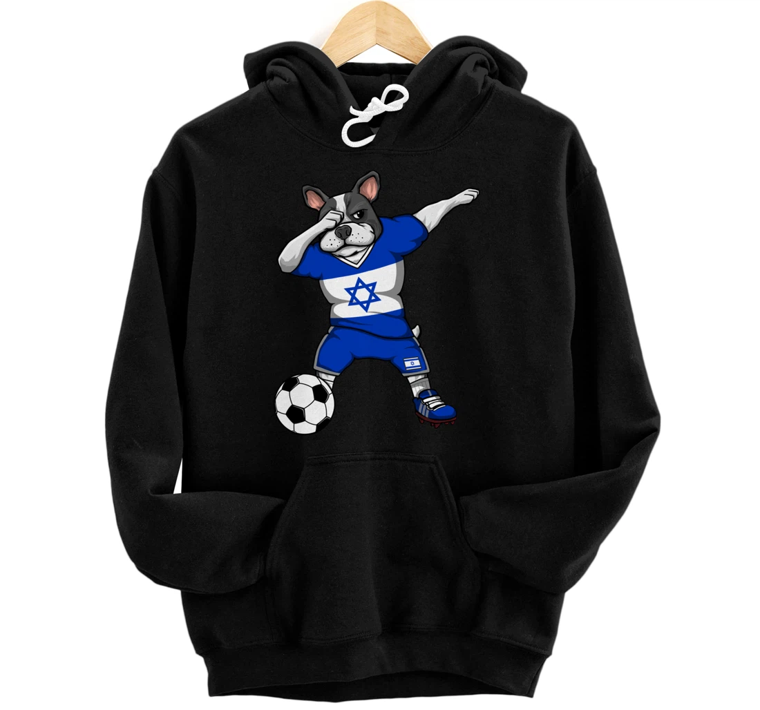 Dabbing French Bulldog Israel Soccer Fans Jersey Football Pullover Hoodie