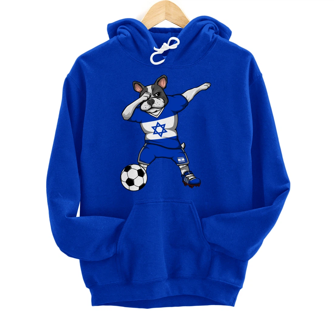 Dabbing French Bulldog Israel Soccer Fans Jersey Football Pullover Hoodie