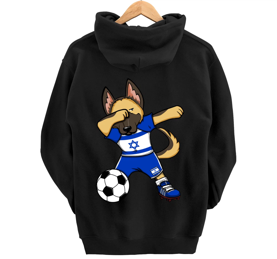 Dabbing German Shepherd Israel Soccer Fans Jersey Football Pullover Hoodie