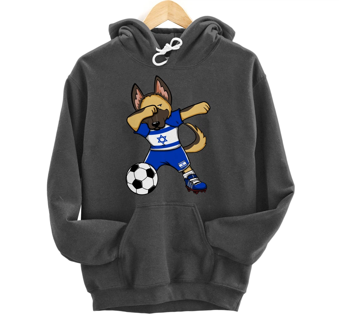 Dabbing German Shepherd Israel Soccer Fans Jersey Football Pullover Hoodie