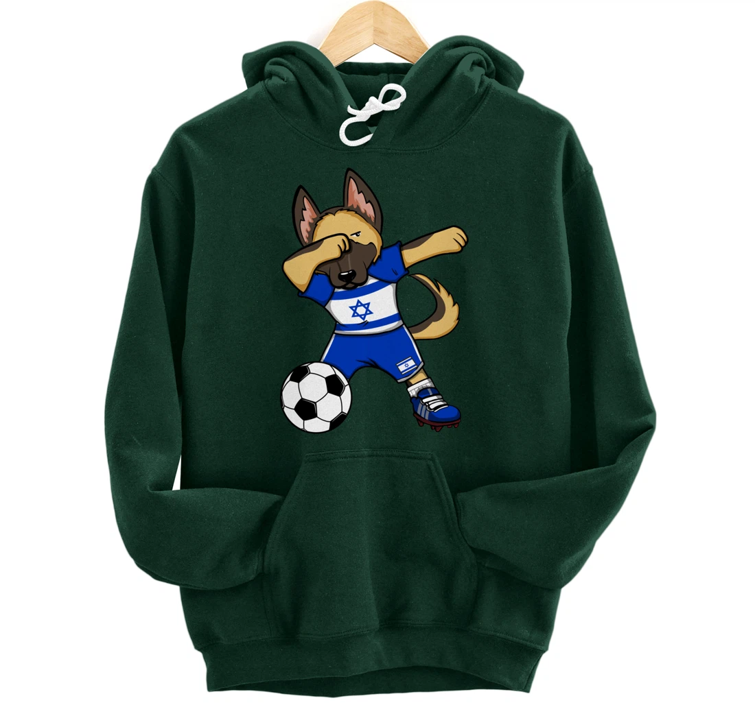 Dabbing German Shepherd Israel Soccer Fans Jersey Football Pullover Hoodie