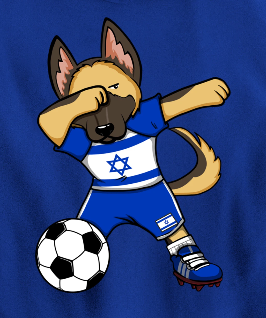 Dabbing German Shepherd Israel Soccer Fans Jersey Football Pullover Hoodie