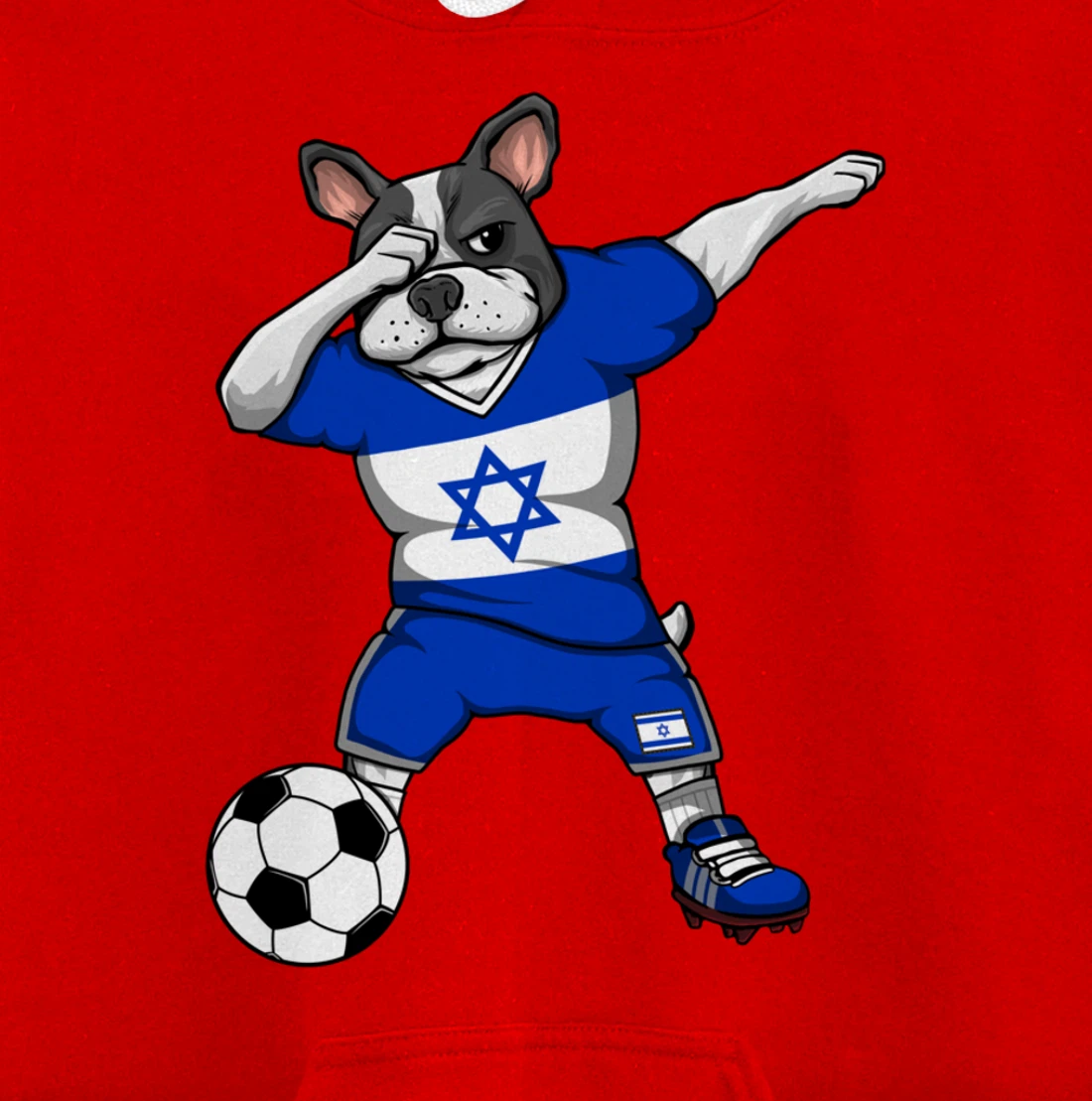 Dabbing French Bulldog Israel Soccer Fans Jersey Football Pullover Hoodie