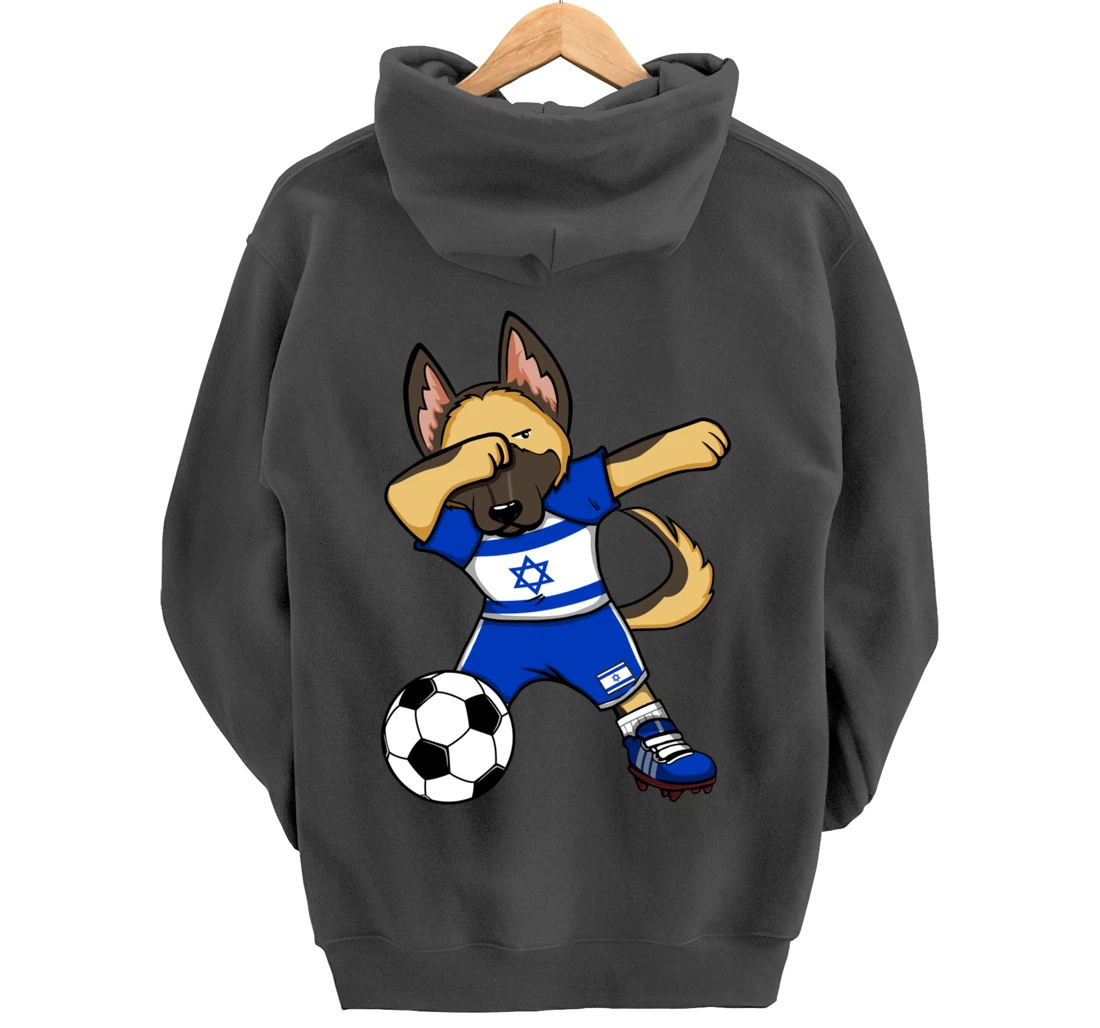 Dabbing German Shepherd Israel Soccer Fans Jersey Football Pullover Hoodie