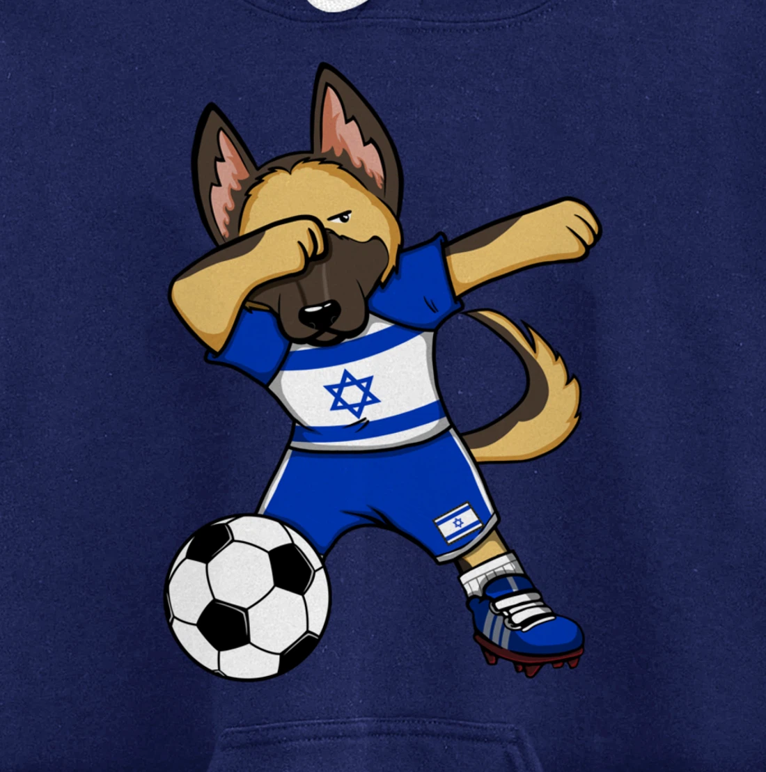 Dabbing German Shepherd Israel Soccer Fans Jersey Football Pullover Hoodie