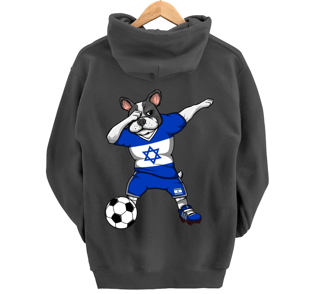 Dabbing French Bulldog Israel Soccer Fans Jersey Football Pullover Hoodie