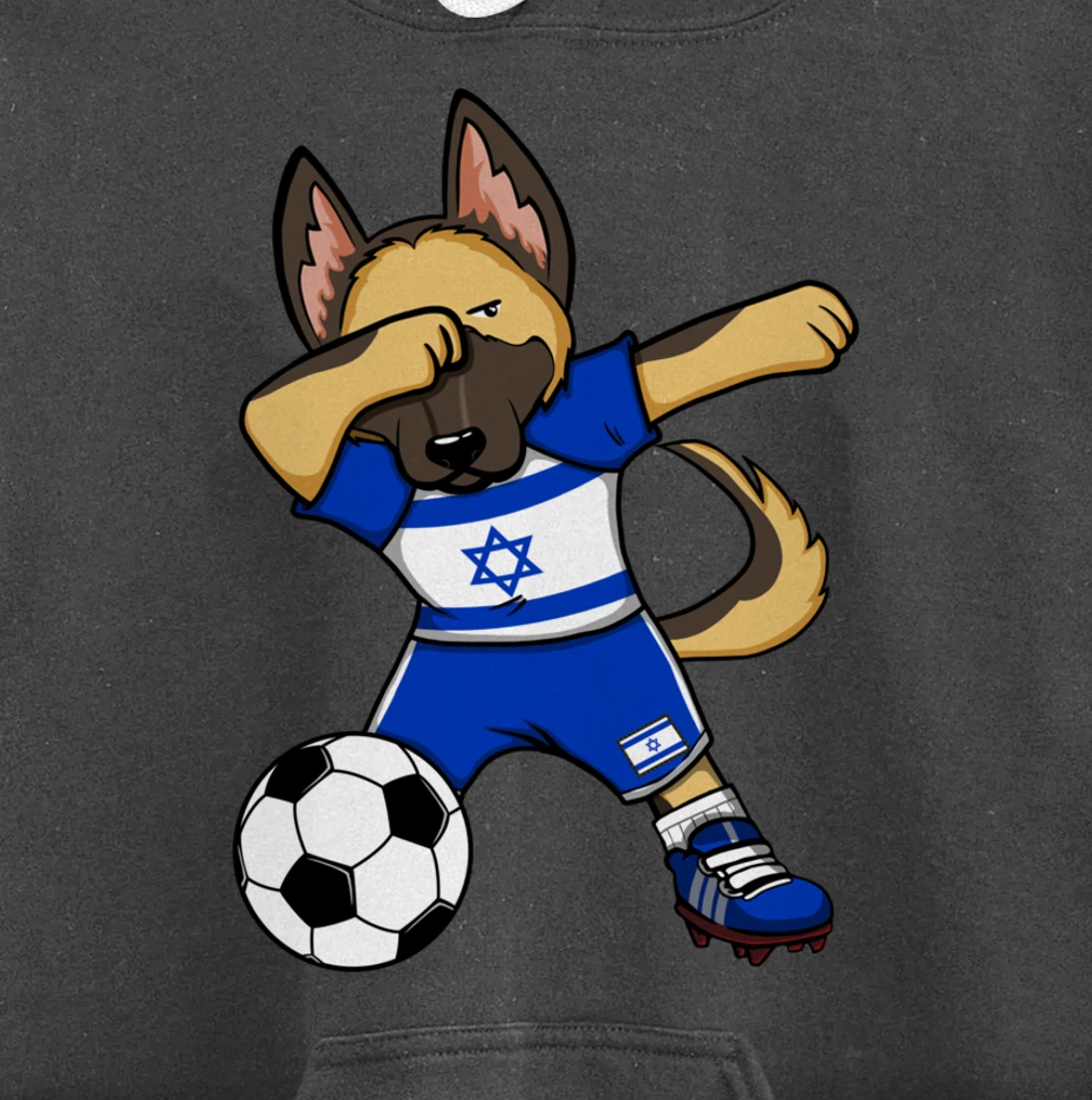 Dabbing German Shepherd Israel Soccer Fans Jersey Football Pullover Hoodie