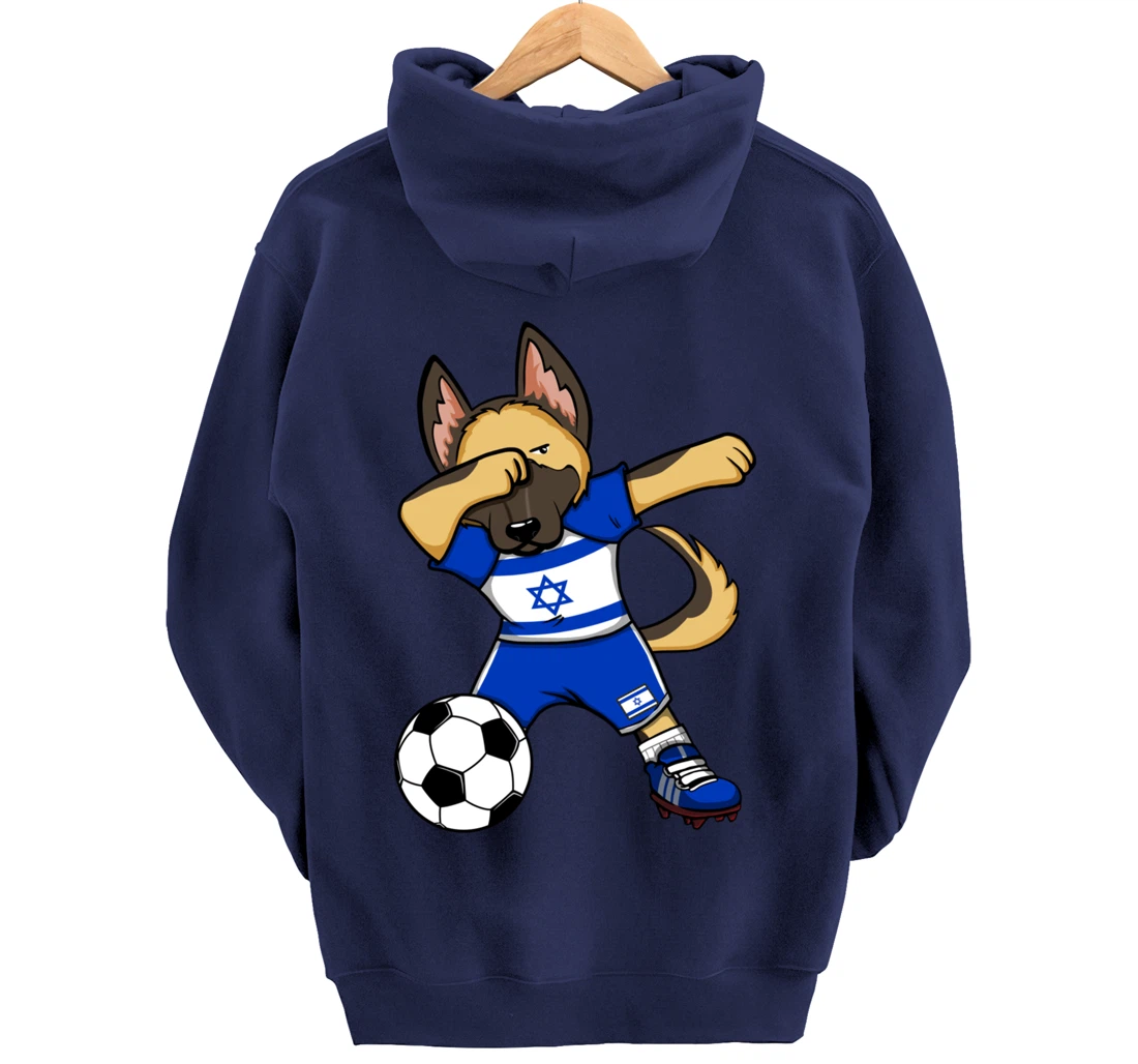 Dabbing German Shepherd Israel Soccer Fans Jersey Football Pullover Hoodie