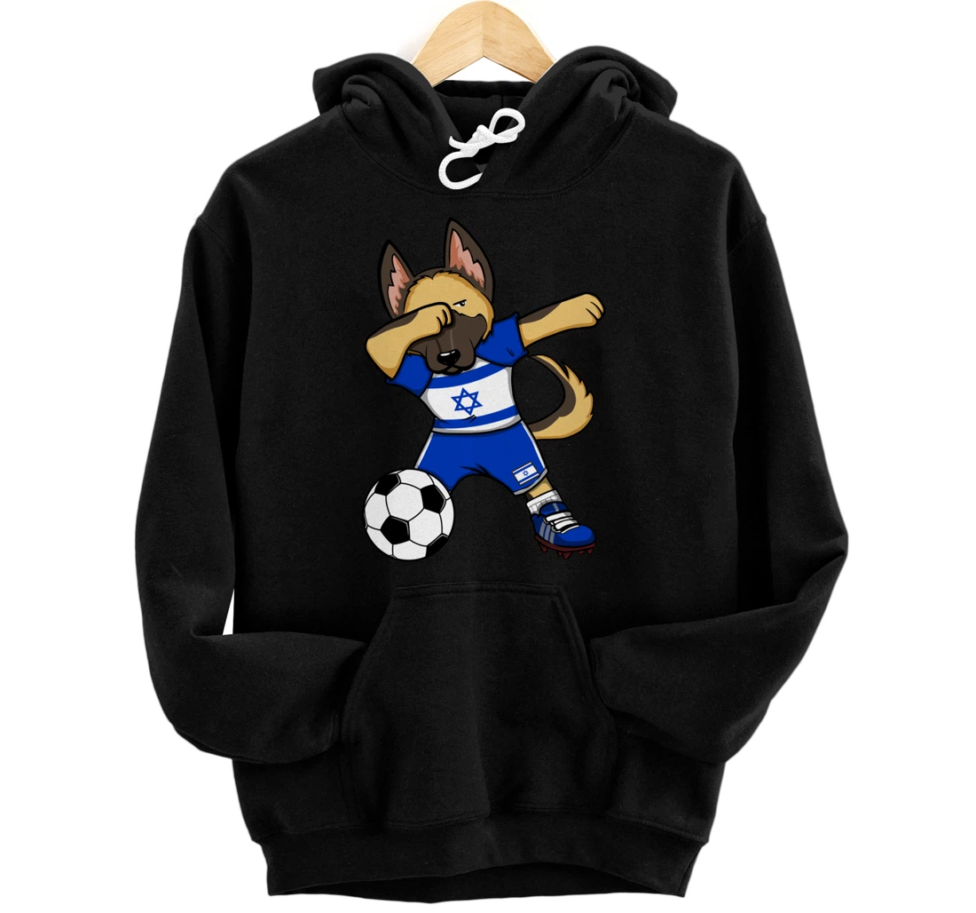 Dabbing German Shepherd Israel Soccer Fans Jersey Football Pullover Hoodie