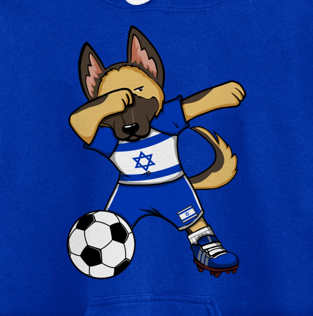Dabbing German Shepherd Israel Soccer Fans Jersey Football Pullover Hoodie