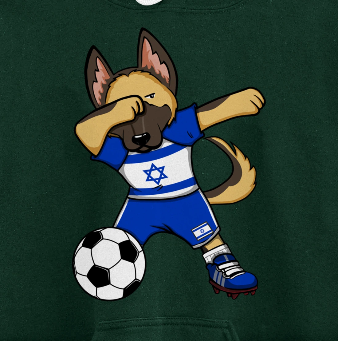 Dabbing German Shepherd Israel Soccer Fans Jersey Football Pullover Hoodie