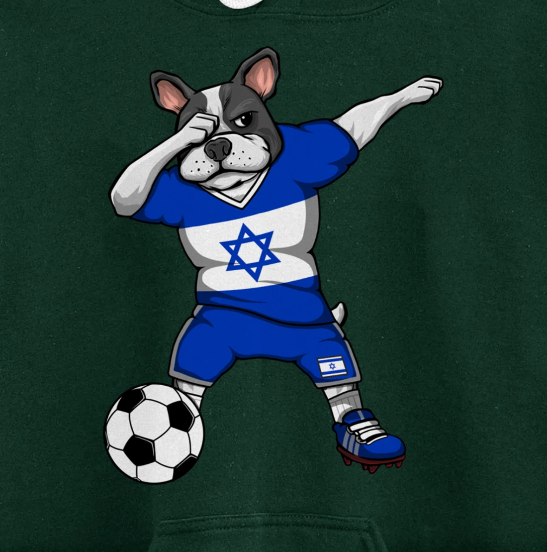 Dabbing French Bulldog Israel Soccer Fans Jersey Football Pullover Hoodie