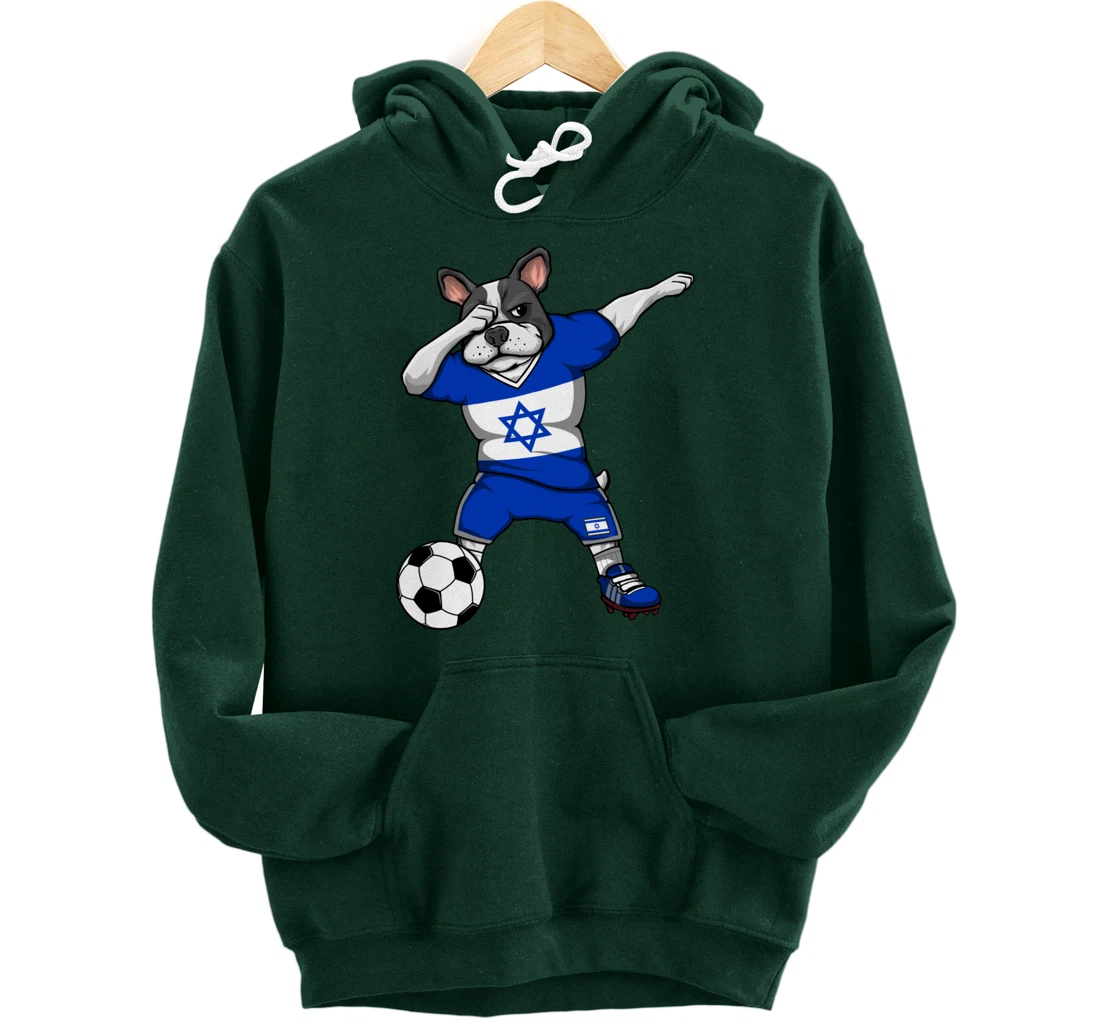 Dabbing French Bulldog Israel Soccer Fans Jersey Football Pullover Hoodie