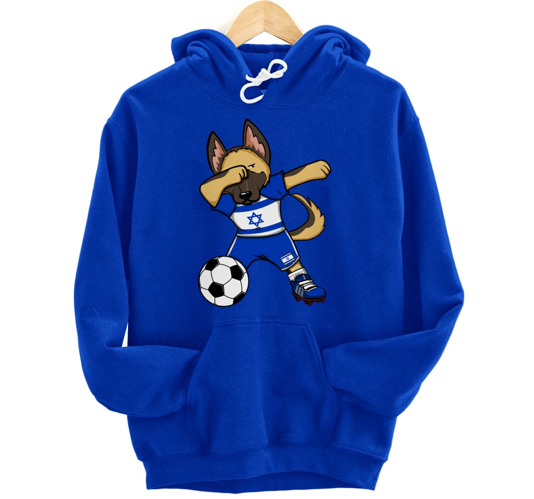 Dabbing German Shepherd Israel Soccer Fans Jersey Football Pullover Hoodie