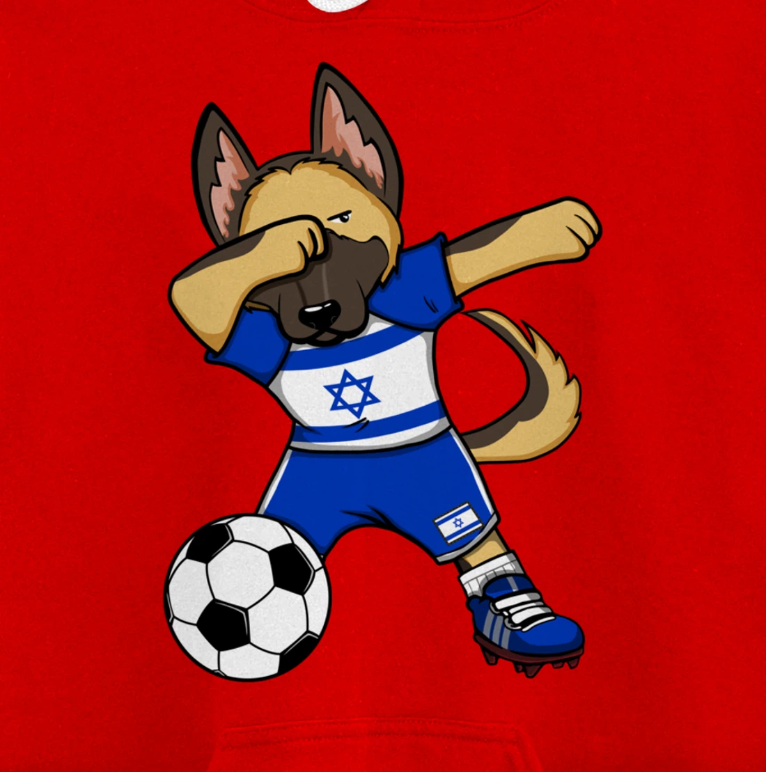 Dabbing German Shepherd Israel Soccer Fans Jersey Football Pullover Hoodie