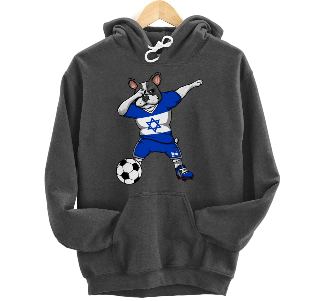 Dabbing French Bulldog Israel Soccer Fans Jersey Football Pullover Hoodie