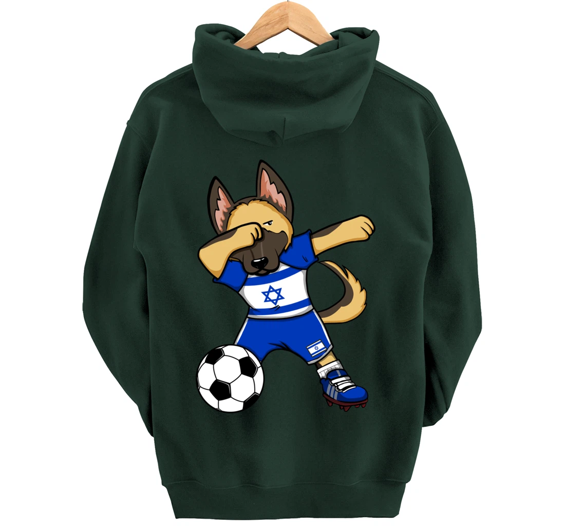 Dabbing German Shepherd Israel Soccer Fans Jersey Football Pullover Hoodie