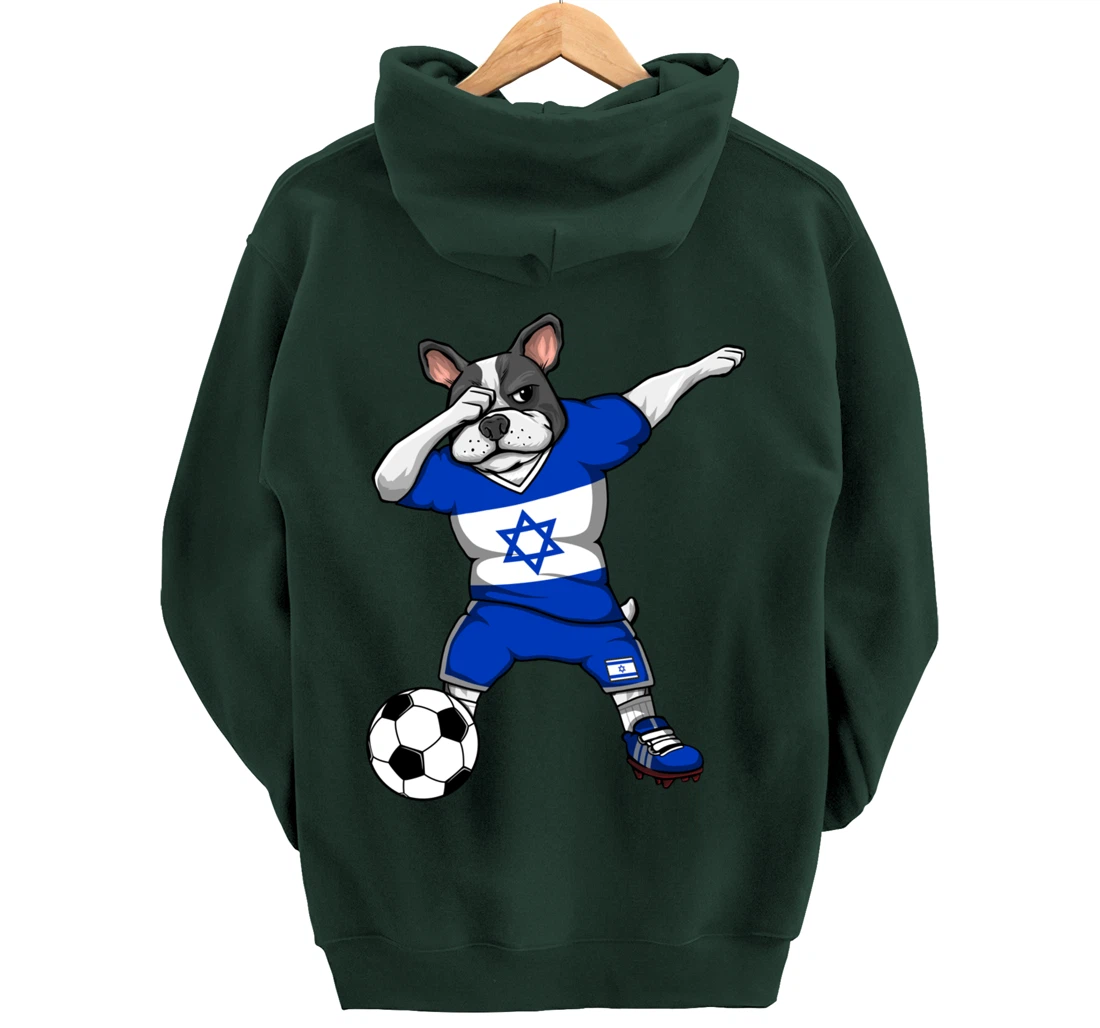 Dabbing French Bulldog Israel Soccer Fans Jersey Football Pullover Hoodie