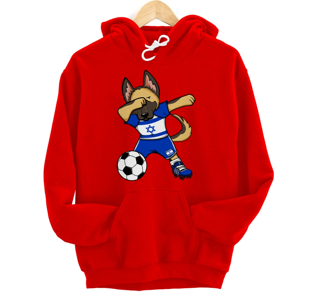 Dabbing German Shepherd Israel Soccer Fans Jersey Football Pullover Hoodie