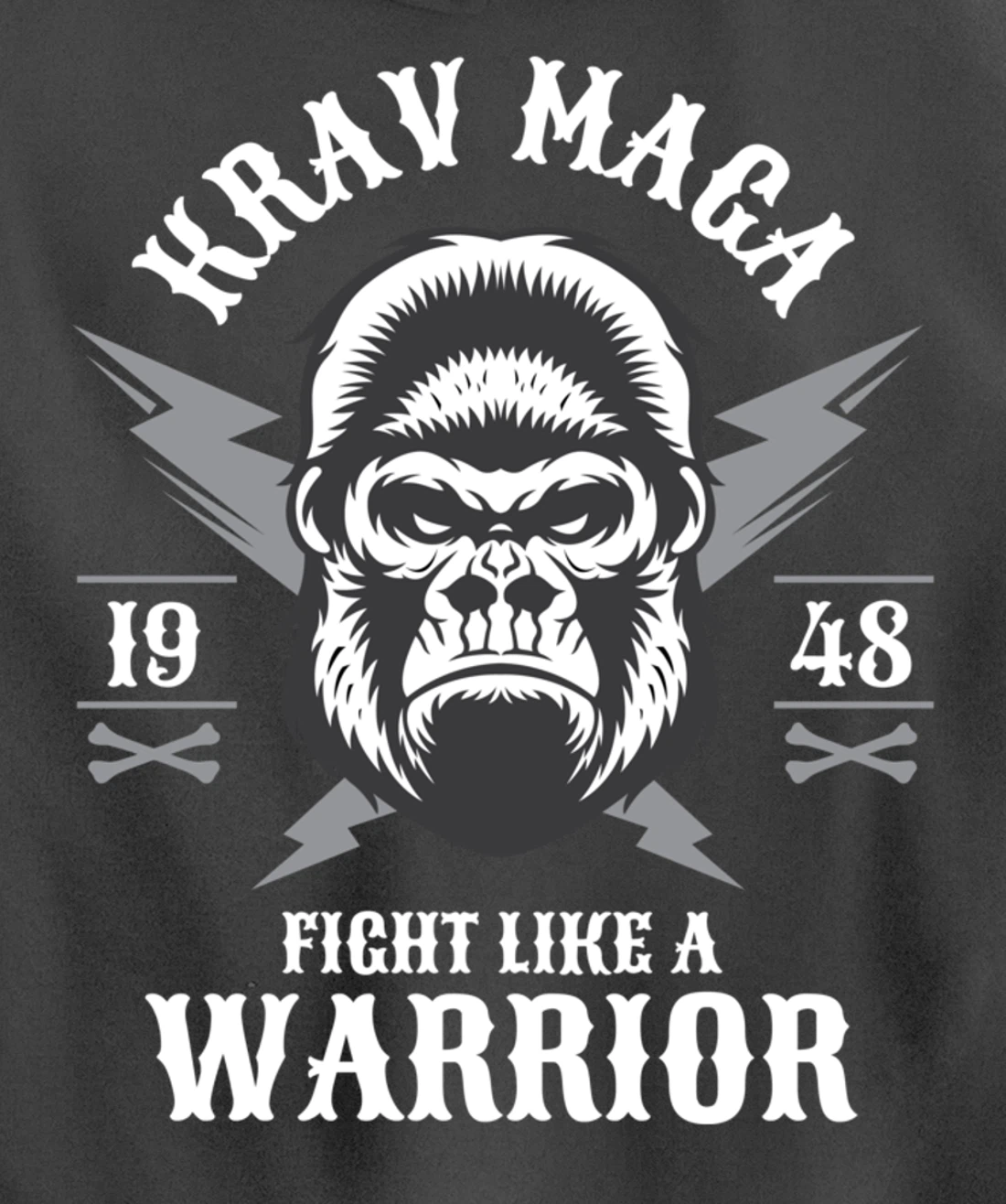 Krav Maga Israeli Gorilla Ape Monkey Pullover Hoodie