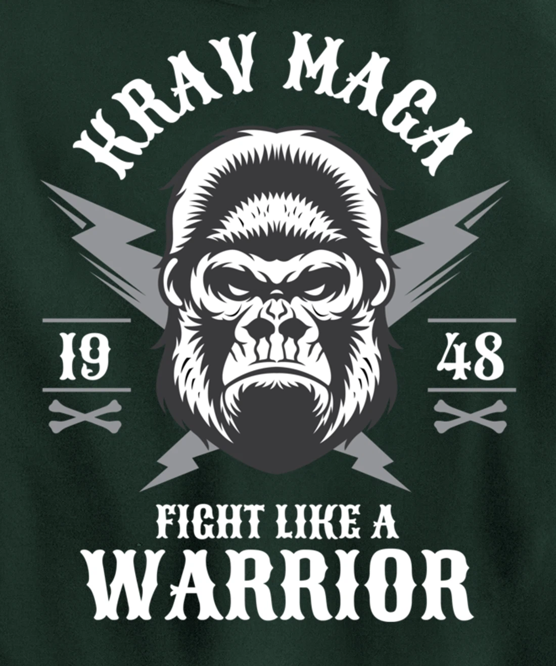 Krav Maga Israeli Gorilla Ape Monkey Pullover Hoodie