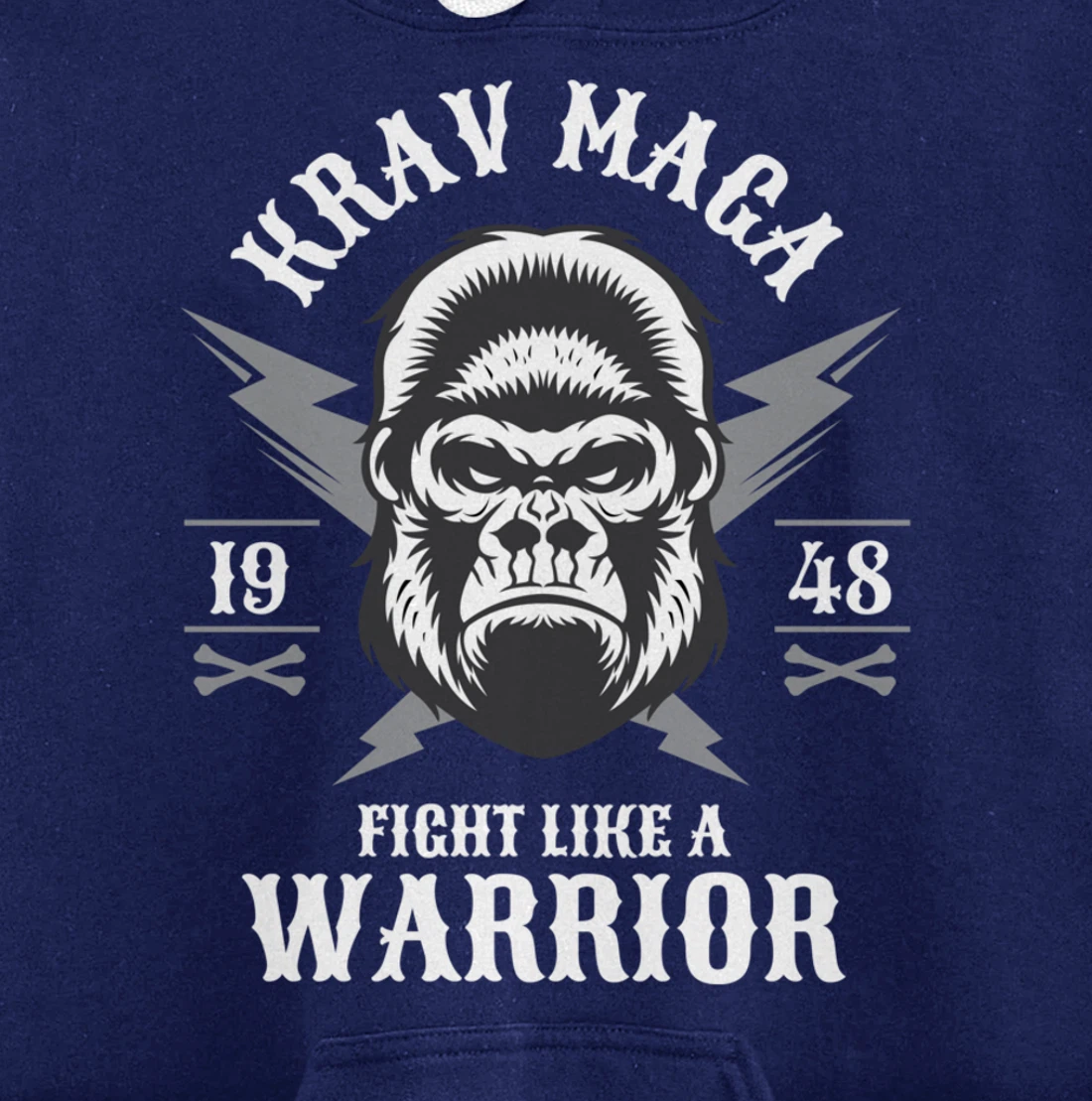 Krav Maga Israeli Gorilla Ape Monkey Pullover Hoodie