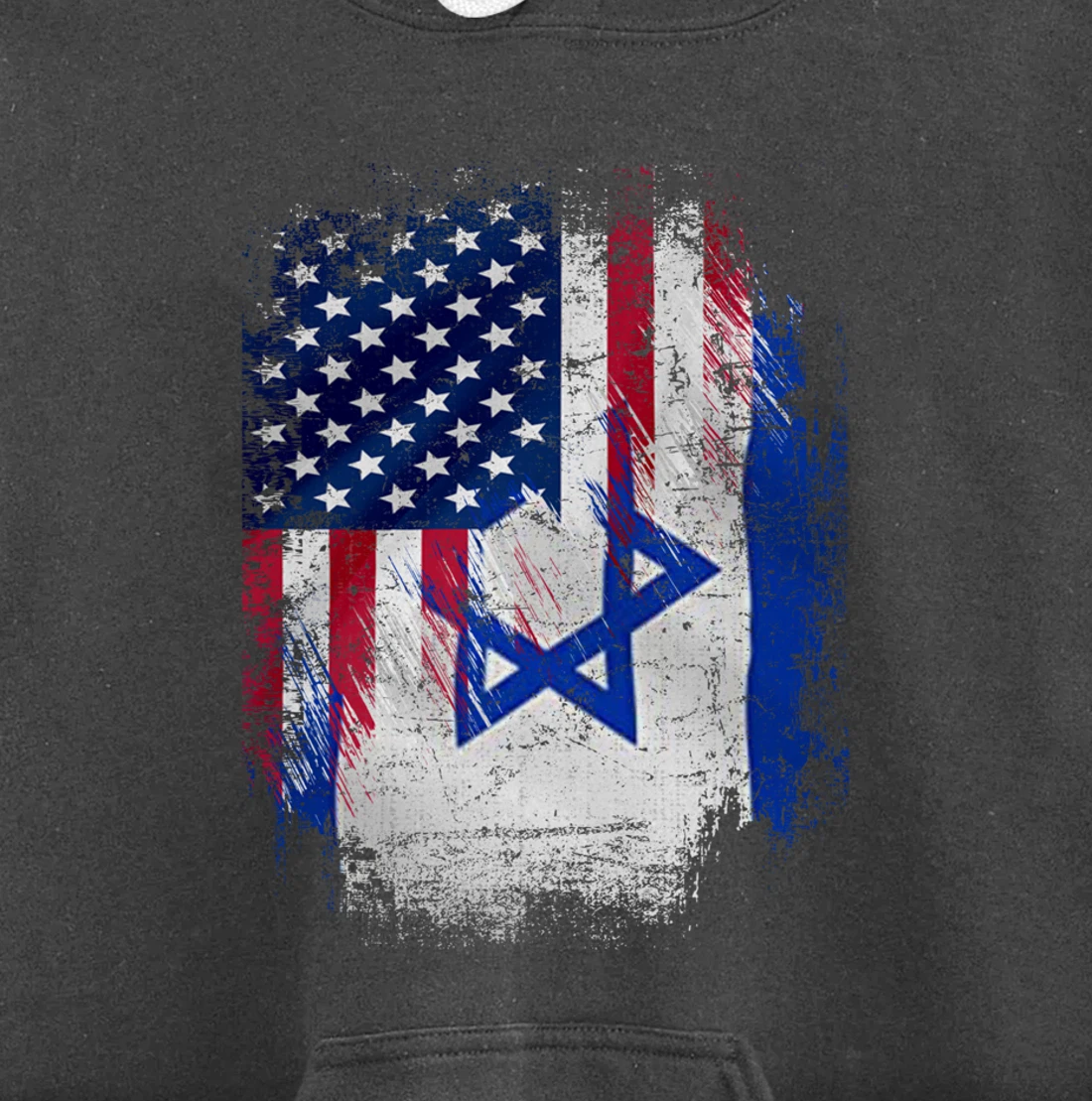 Vintage Israel And American With Flag Cool Gift Pullover Hoodie