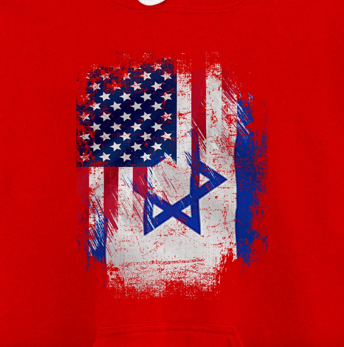 Vintage Israel And American With Flag Cool Gift Pullover Hoodie