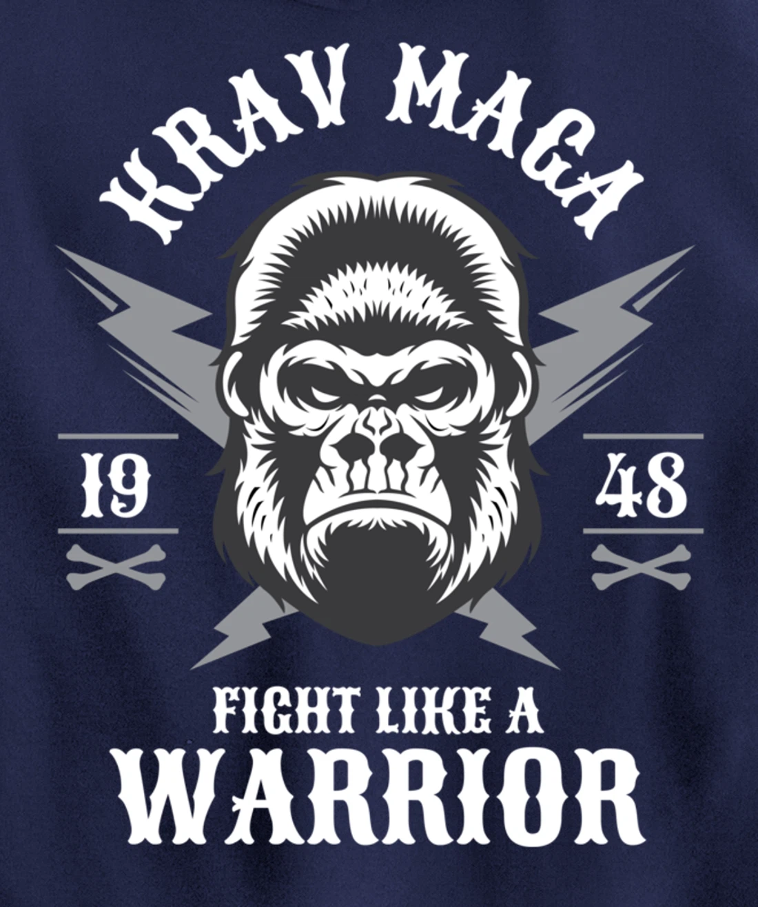 Krav Maga Israeli Gorilla Ape Monkey Pullover Hoodie
