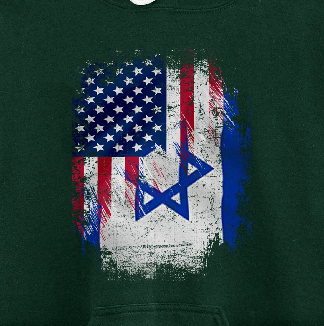 Vintage Israel And American With Flag Cool Gift Pullover Hoodie