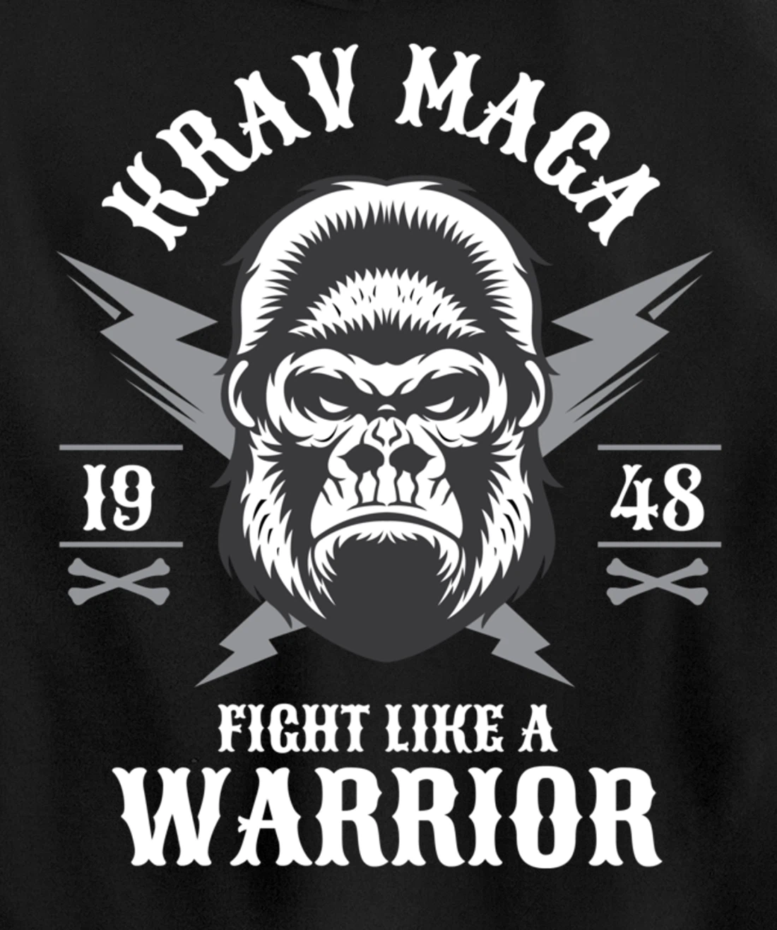 Krav Maga Israeli Gorilla Ape Monkey Pullover Hoodie