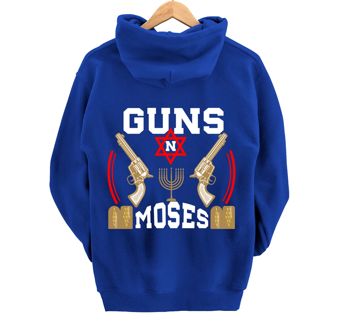 Guns N Moses Jewish Israeli Army Judaism Hebrew Pullover Hoodie