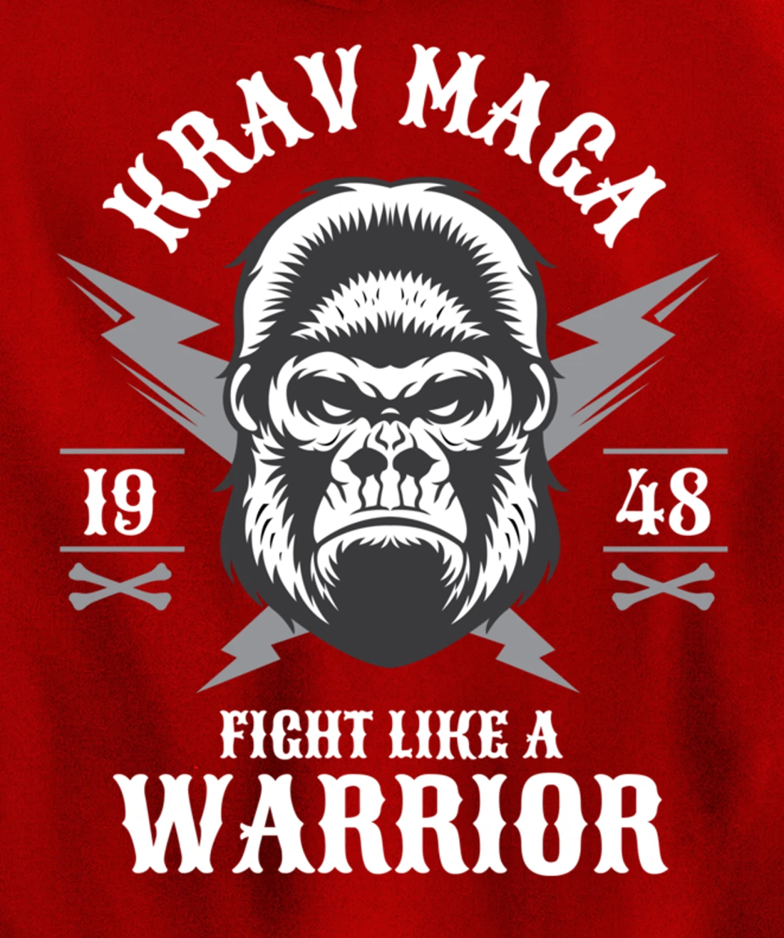 Krav Maga Israeli Gorilla Ape Monkey Pullover Hoodie