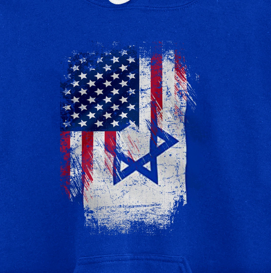 Vintage Israel And American With Flag Cool Gift Pullover Hoodie