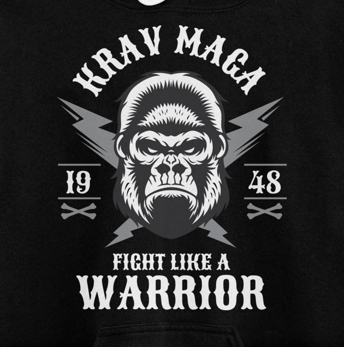 Krav Maga Israeli Gorilla Ape Monkey Pullover Hoodie