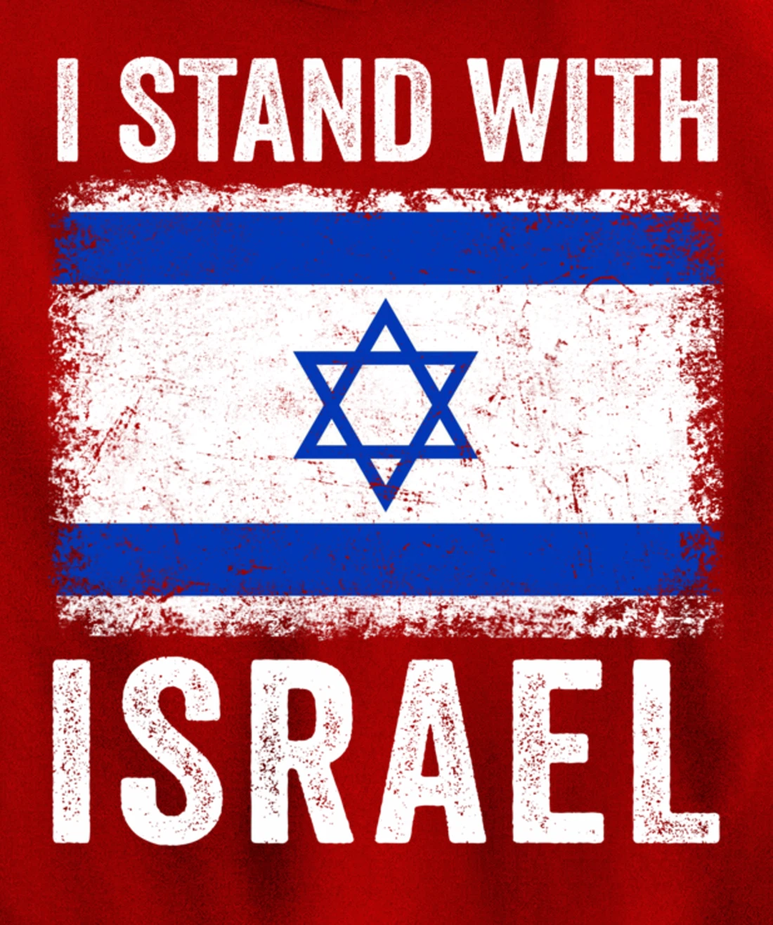 Support Israel I Stand With Israel Israeli Flag Vintage Pullover Hoodie