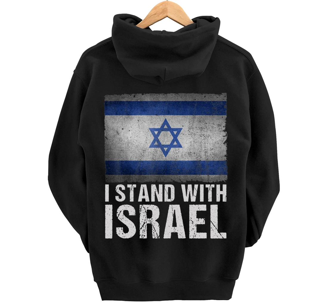 I Stand With Israel Shirt Jewish Gifts Heritage Israeli Flag Pullover Hoodie