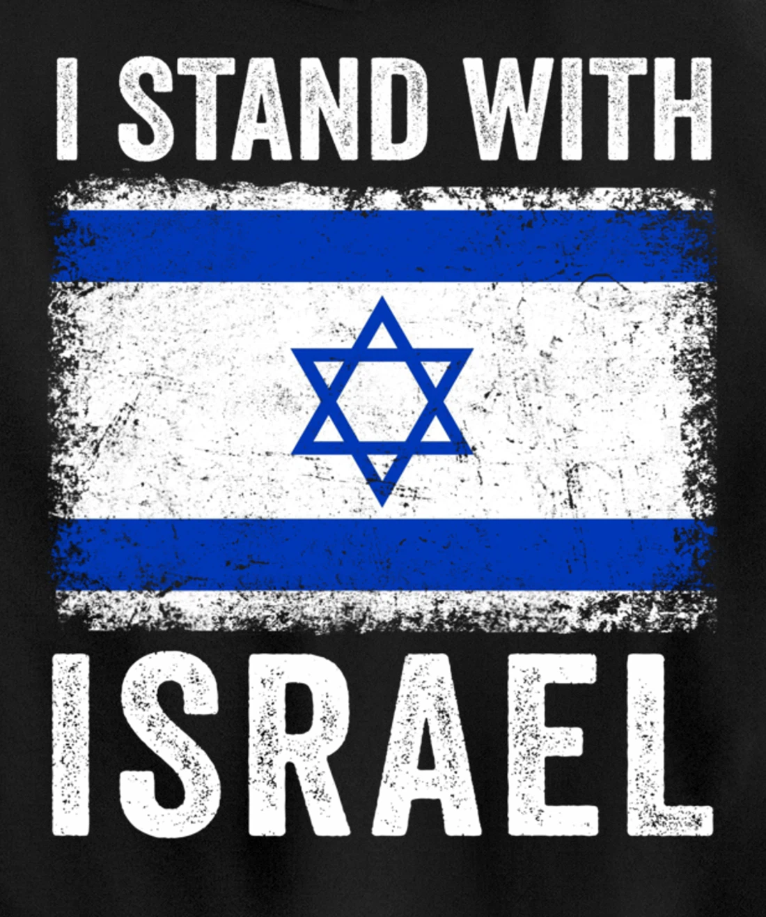 Support Israel I Stand With Israel Israeli Flag Vintage Pullover Hoodie