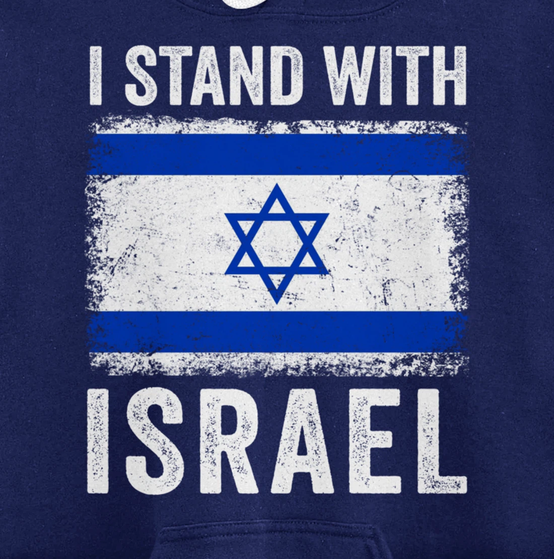 Support Israel I Stand With Israel Israeli Flag Vintage Pullover Hoodie