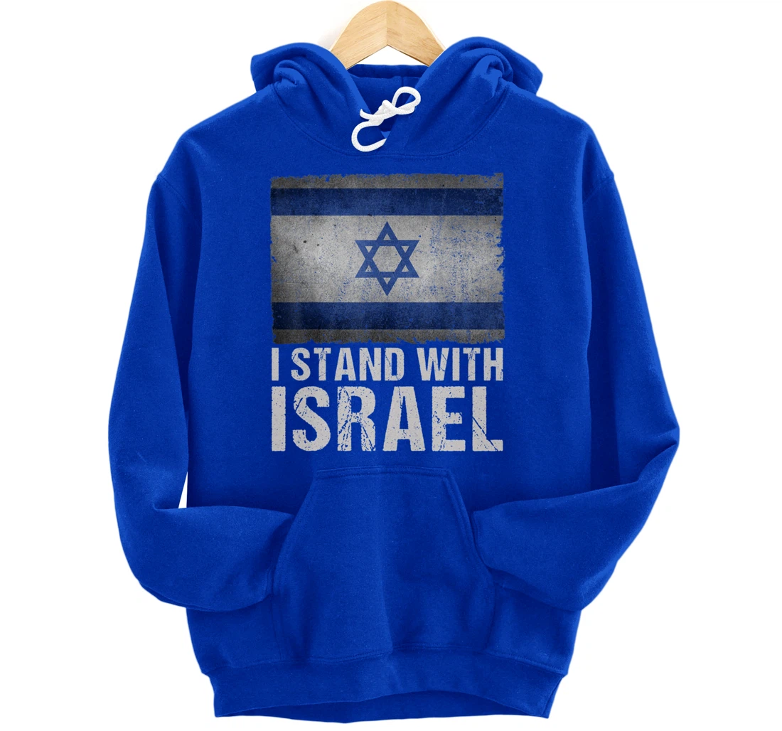 I Stand With Israel Shirt Jewish Gifts Heritage Israeli Flag Pullover Hoodie