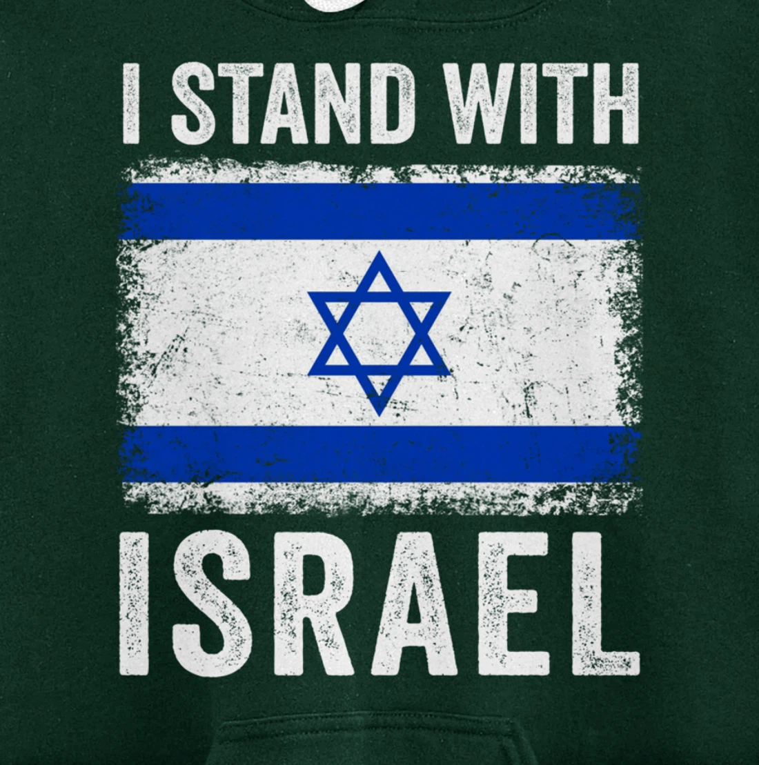 Support Israel I Stand With Israel Israeli Flag Vintage Pullover Hoodie