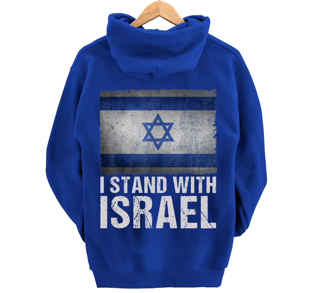 I Stand With Israel Shirt Jewish Gifts Heritage Israeli Flag Pullover Hoodie