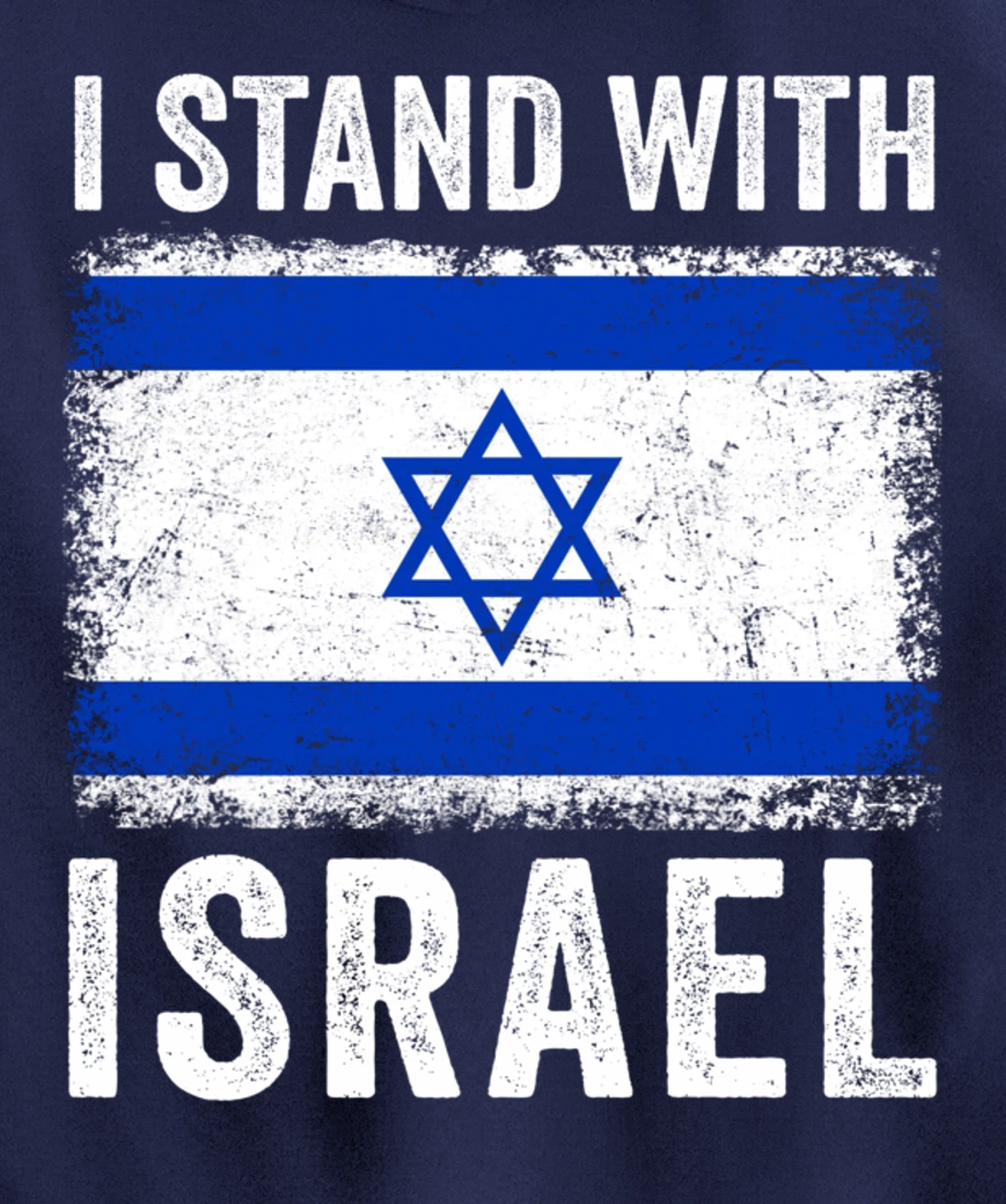 Support Israel I Stand With Israel Israeli Flag Vintage Pullover Hoodie